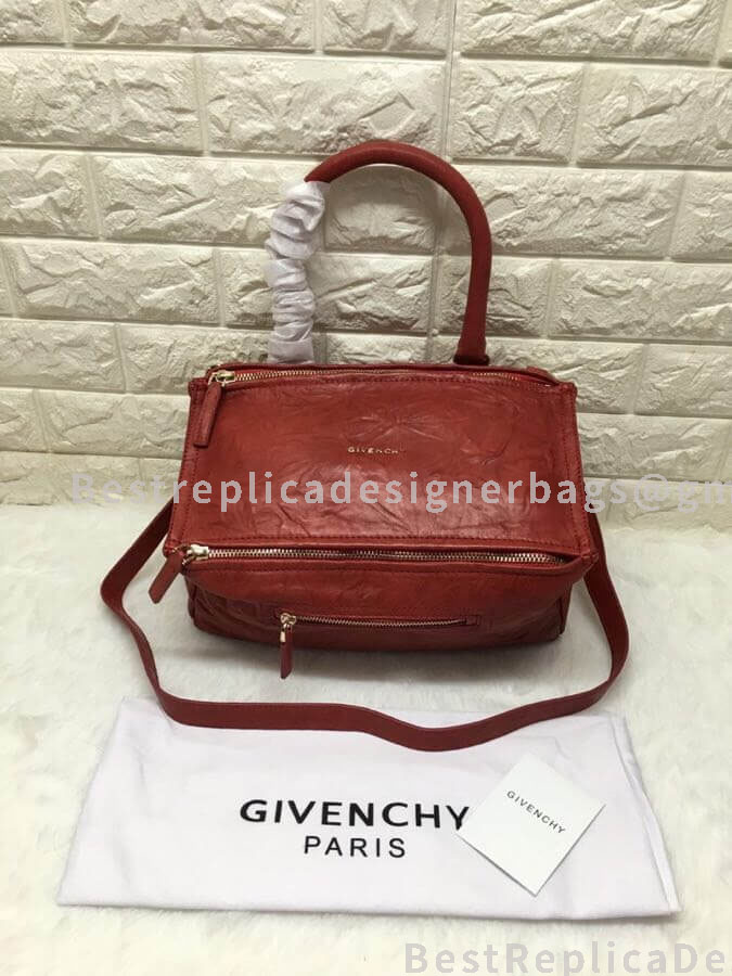 Givenchy Small Pandora Bag In Aged Leather Red GHW 1-28608